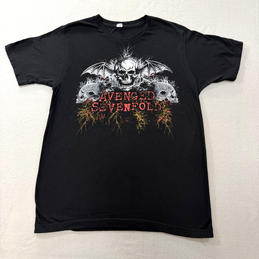 Avenged Sevenfold Black Short Sleeve T Shirt Size Small Skeleton